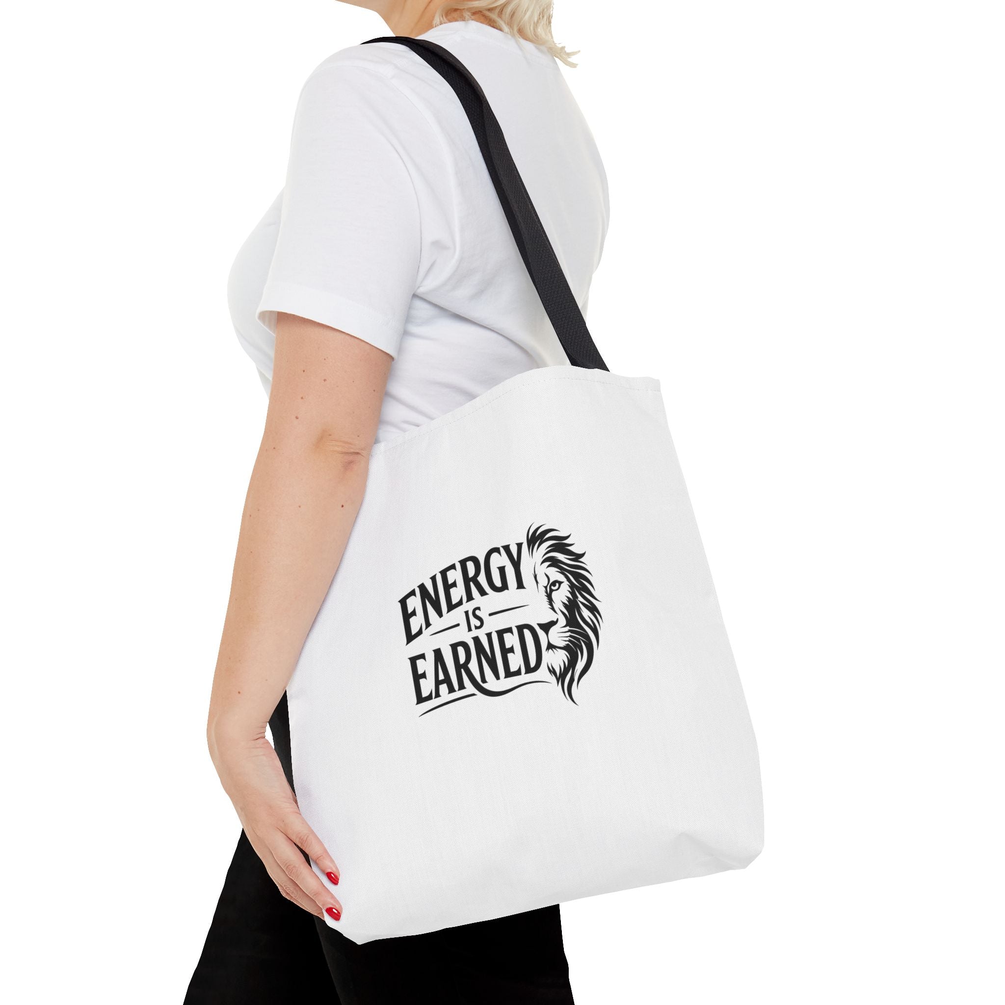 Energy Is Earned Tote Bag - Motivational Gym & Fitness Canvas Tote
