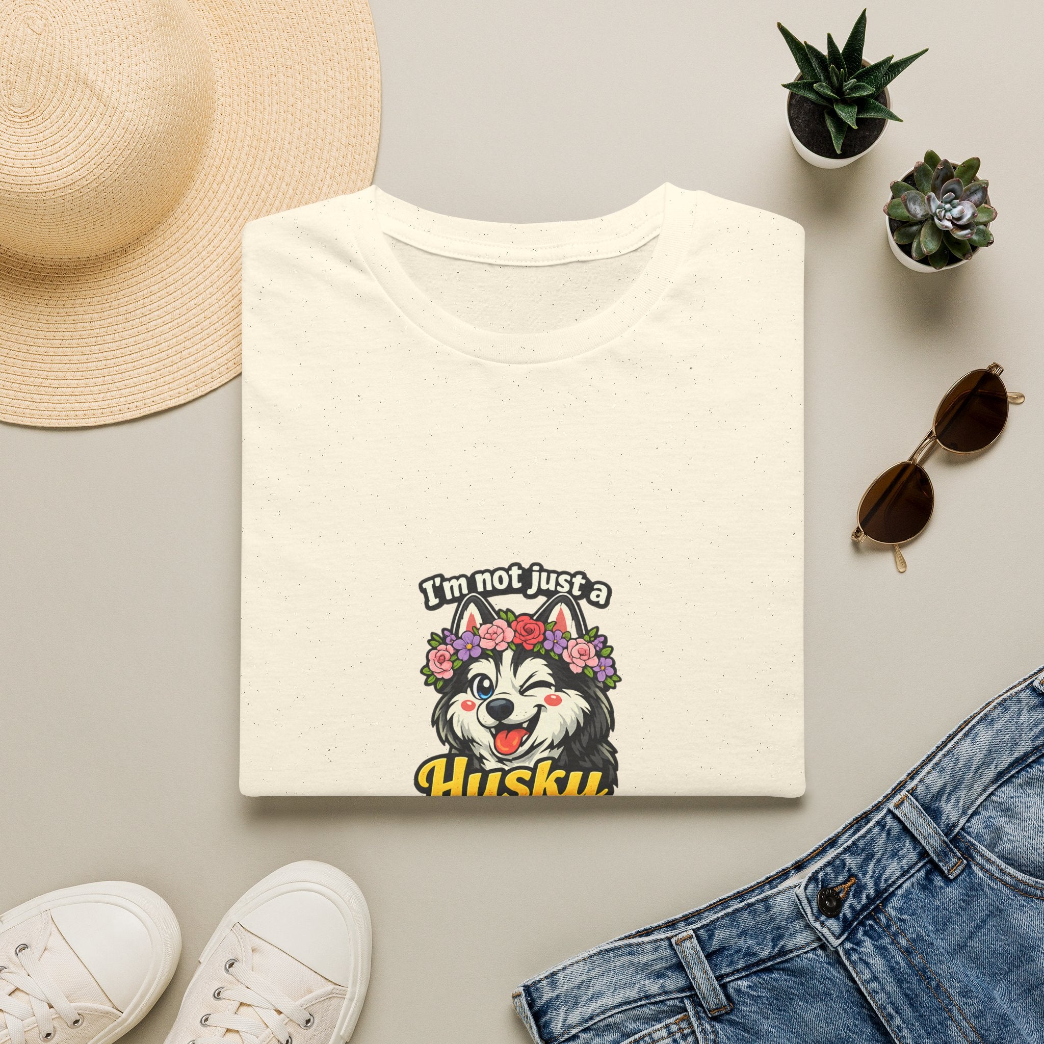 Husky Mama T-Shirt — "I'm Not Just a Husky Mama, I'm Their Chaos Manager" Cute Floral Dog Mom Tee