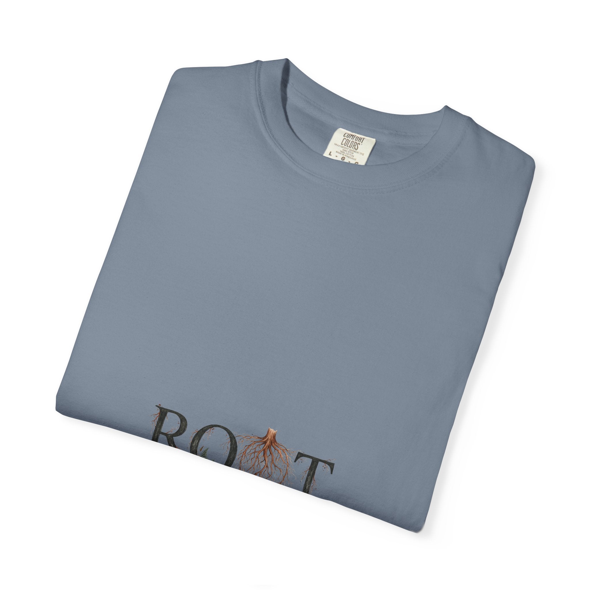 Root Floral Graphic T-Shirt — 'ROOT' Botanical Typography Tee
