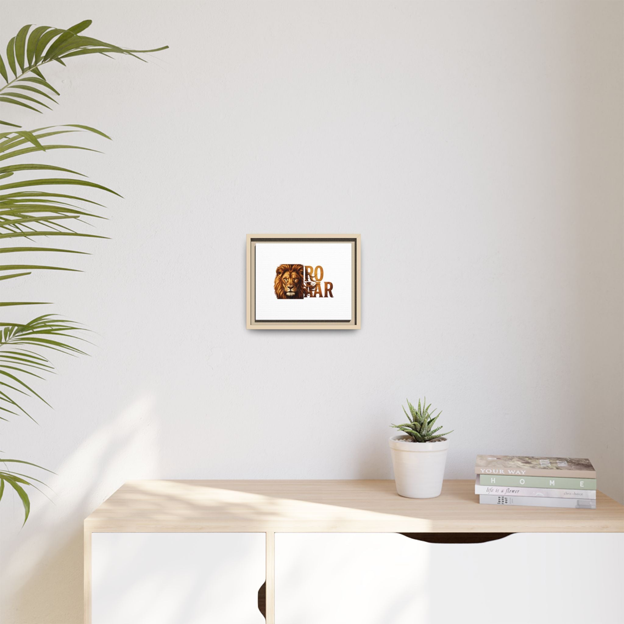 Roar Lion Matte Canvas Framed Wall Art