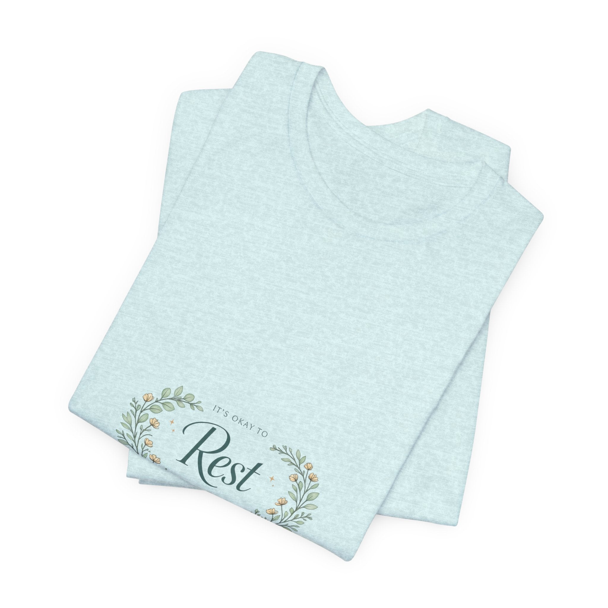 Rest Floral Tee — Relaxation White Short Sleeve Shirt