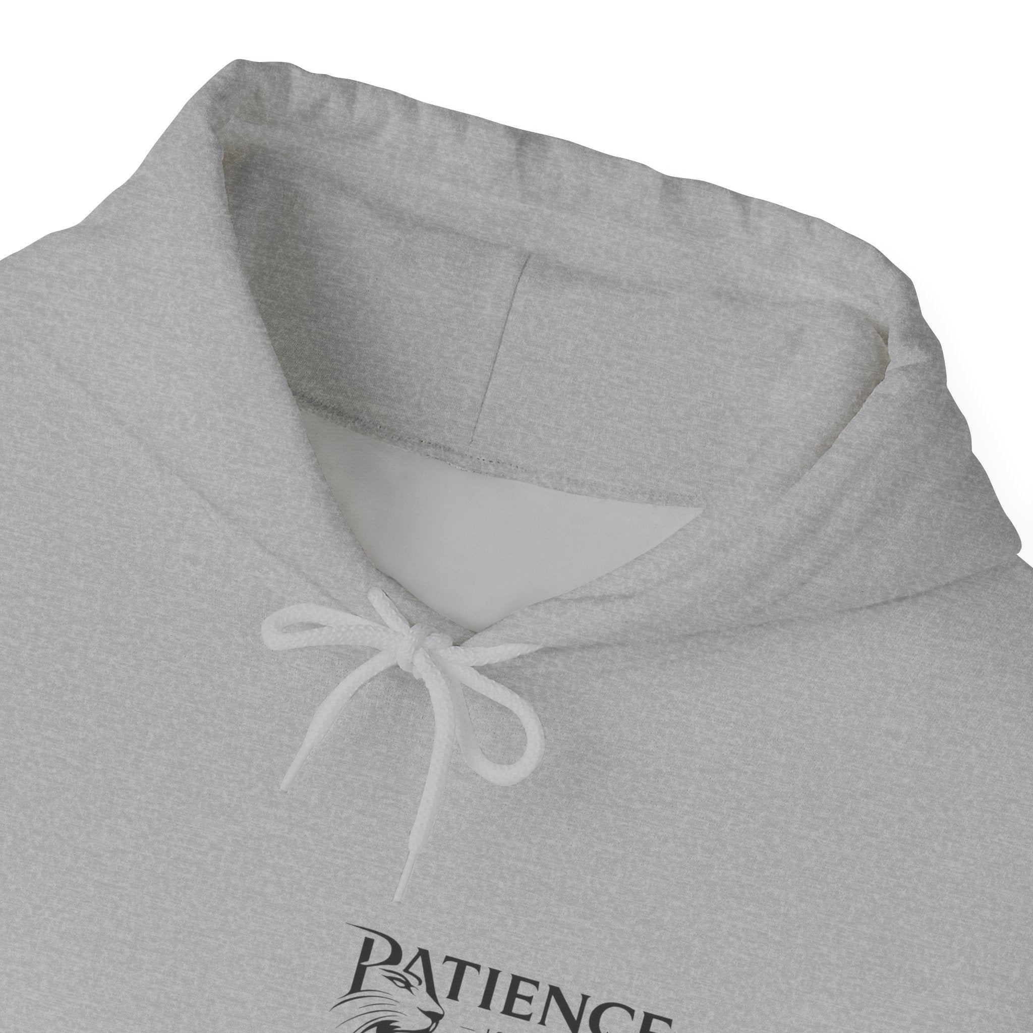 Patience Dove Hoodie — Minimal Inspirational Graphic Hooded Sweatshirt