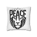 Protect Peace Lion Pillowcase — Bold Black & White Decorative Throw Pillow