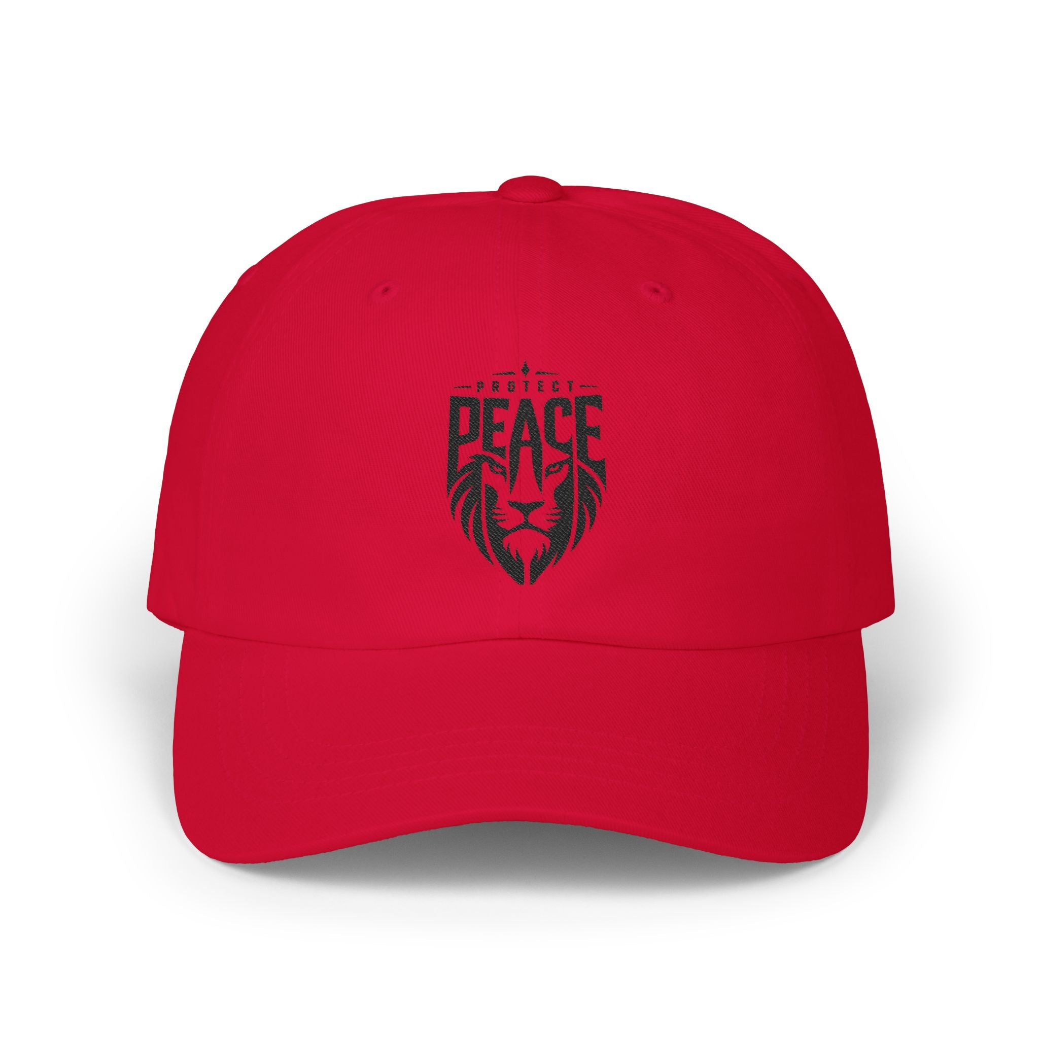 Dad Cap — Lion 'Peace' Shield Embroidered Baseball Hat