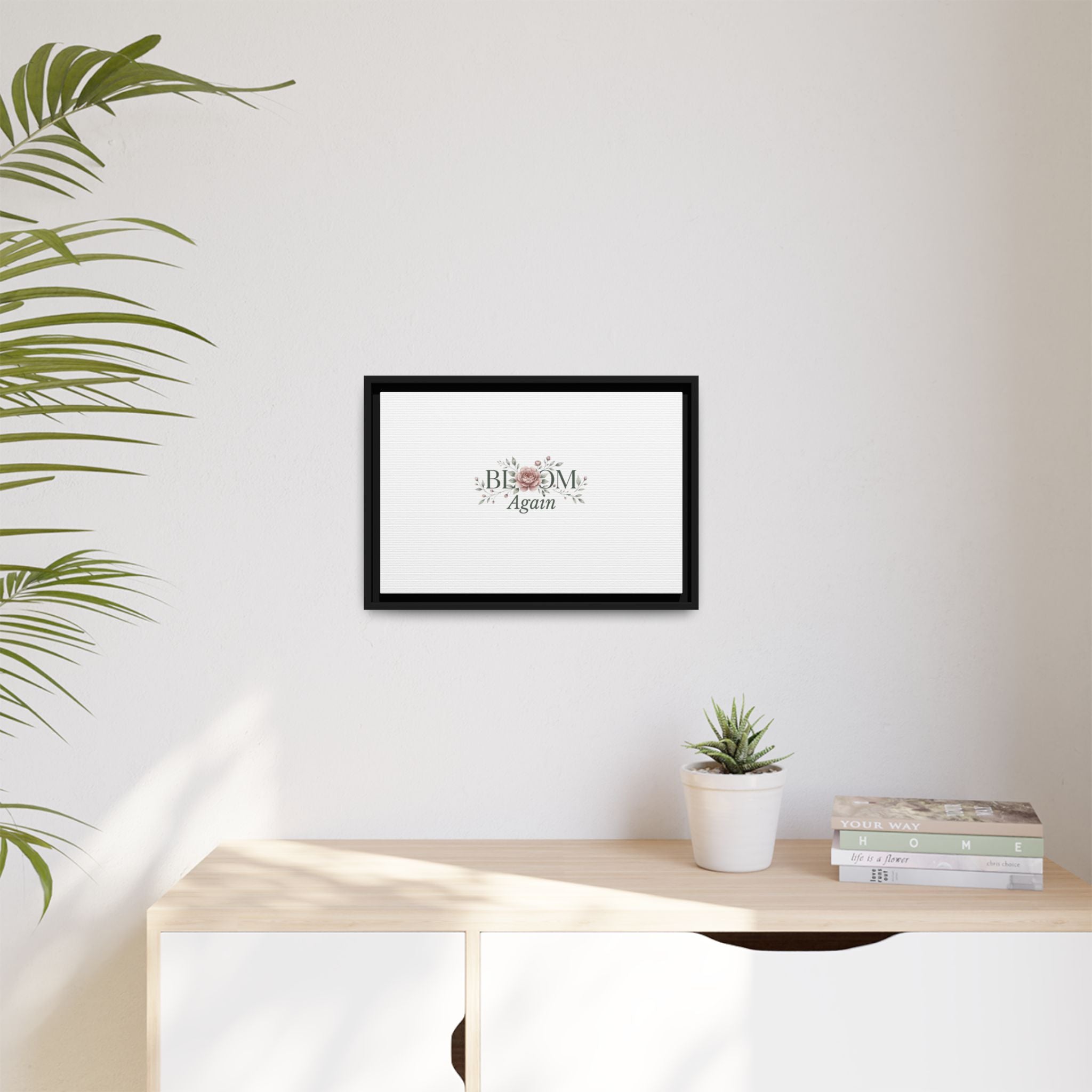 Bless Me Again Floral Matte Canvas Print, Framed Wall Art