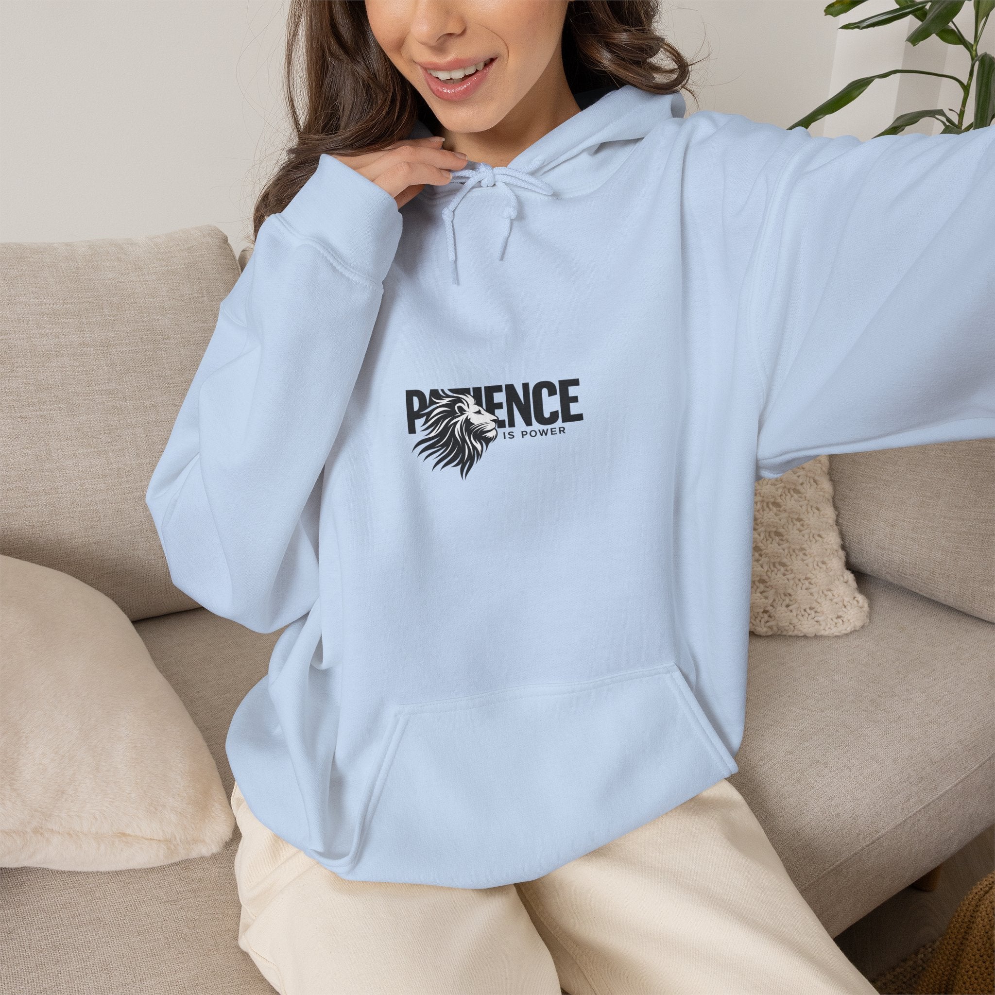 Patience Floral Hoodie — Minimalist Inspirational Graphic Sweatshirt
