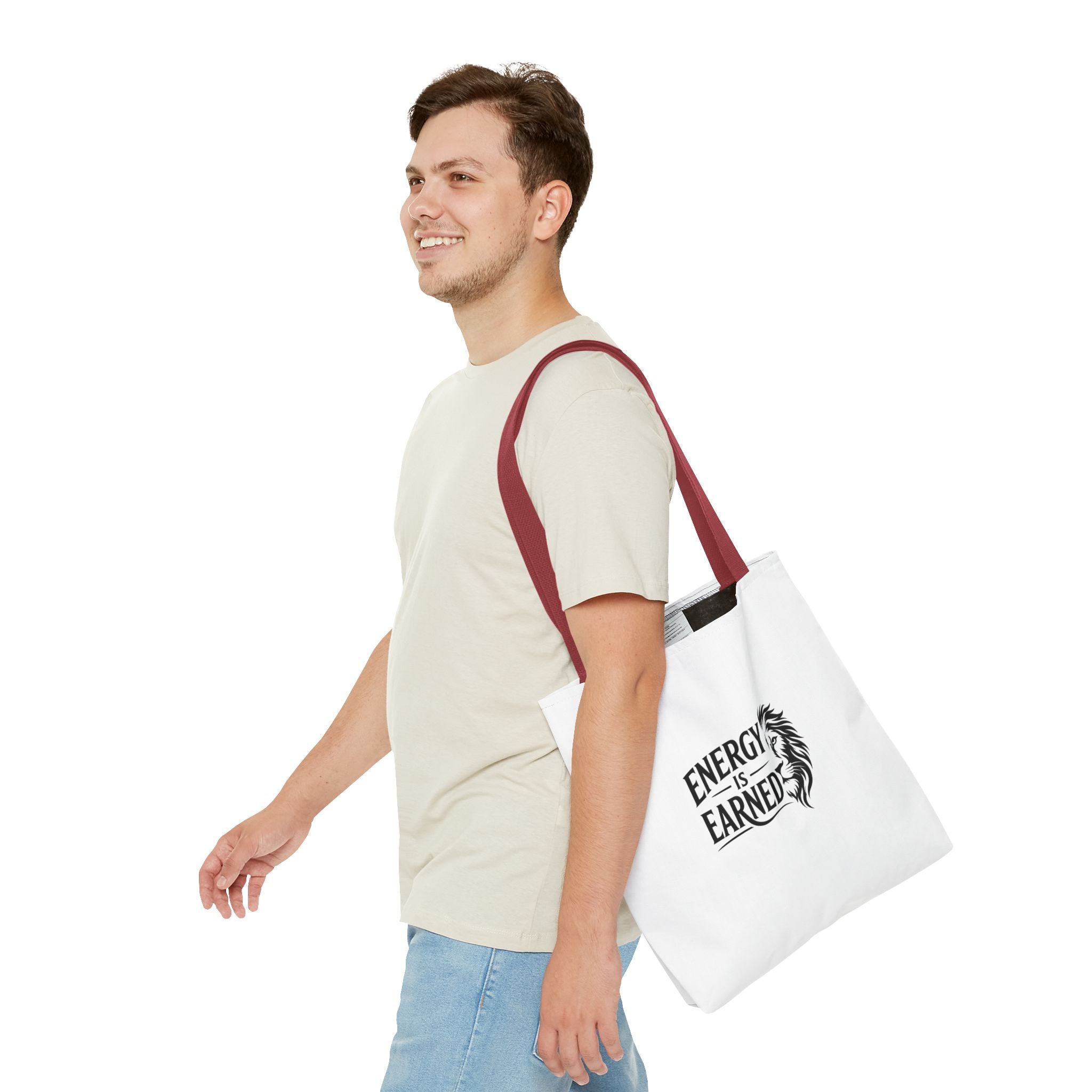 Energy Is Earned Tote Bag - Motivational Gym & Fitness Canvas Tote