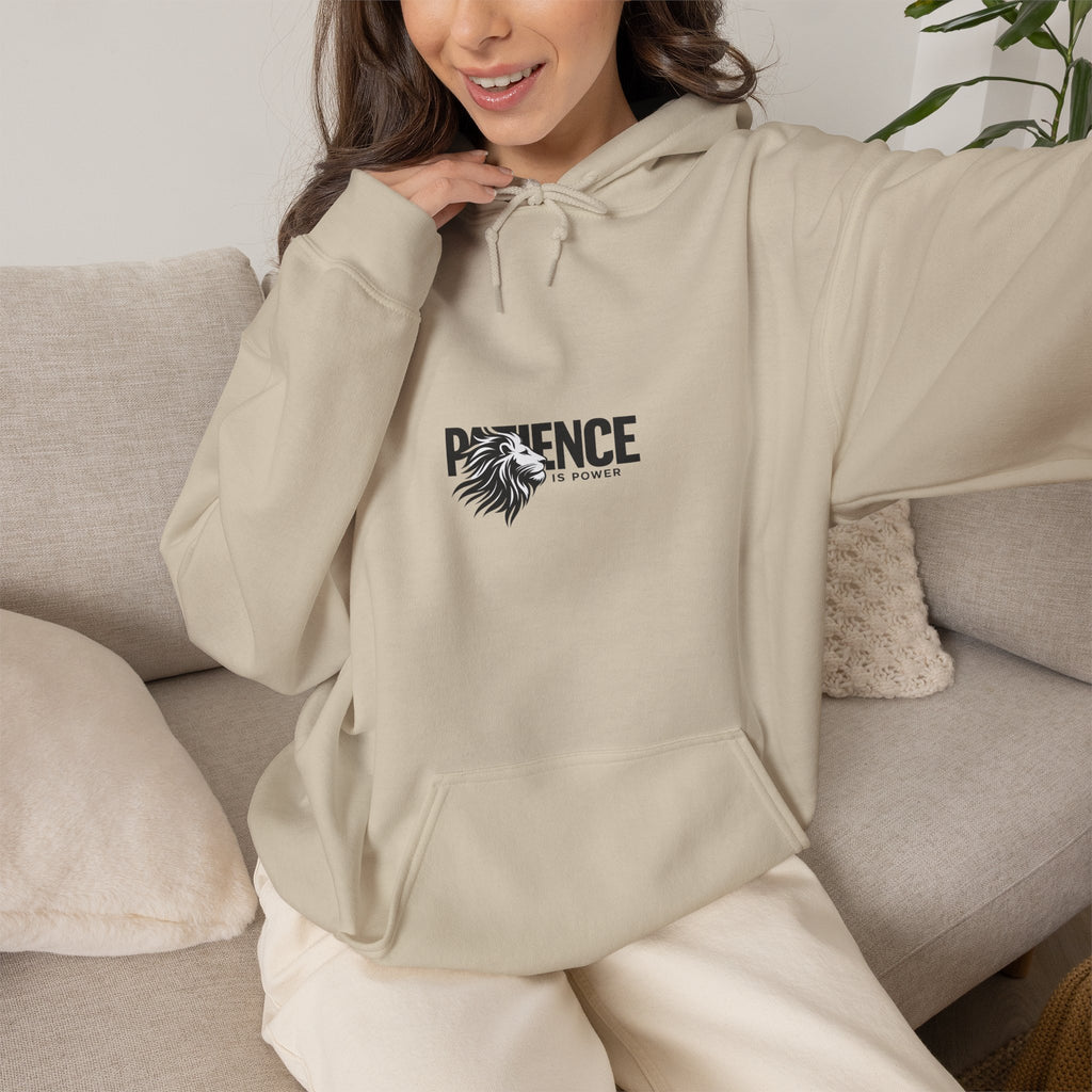 Patience Floral Hoodie — Minimalist Inspirational Graphic Sweatshirt
