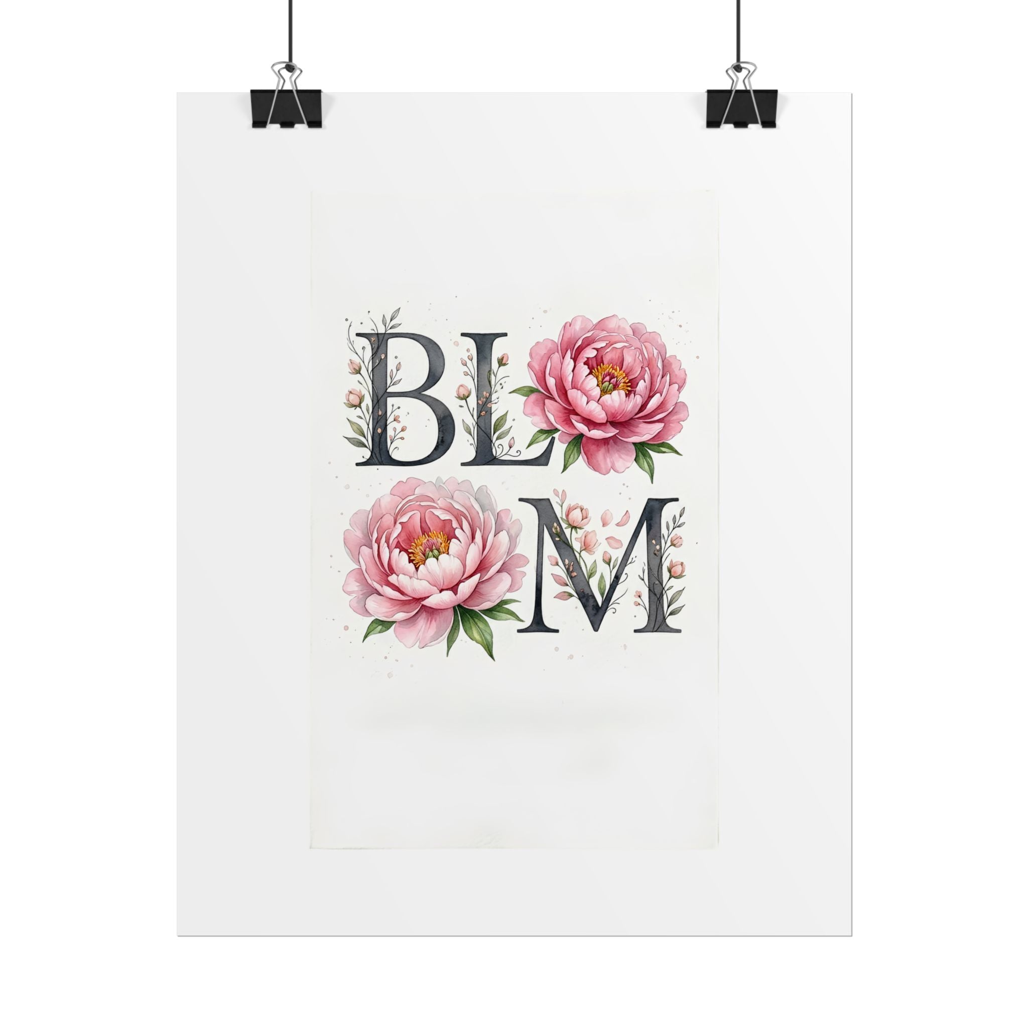 Bloom Floral Poster — Rolled Botanical Wall Art Print (Pink Peonies)
