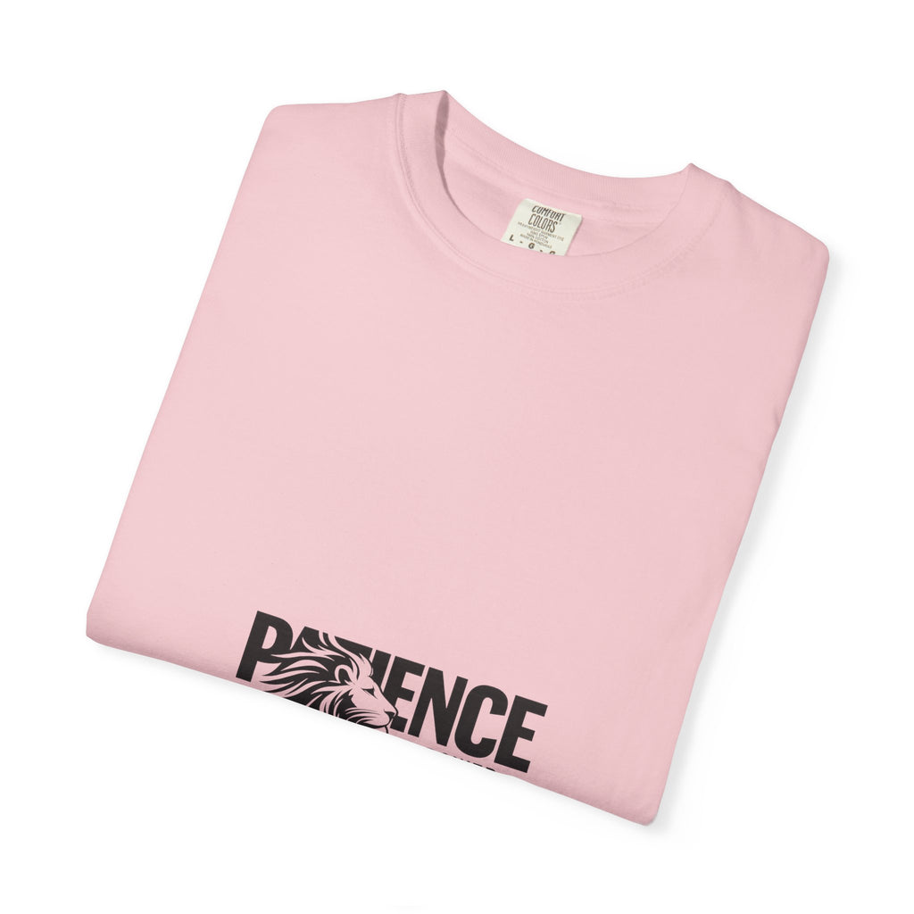 Patience Is Power T‑Shirt — Lion Graphic Inspirational Tee