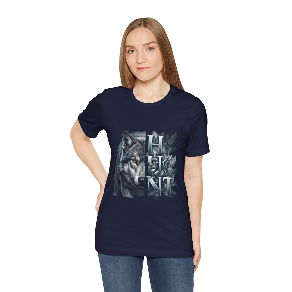 Wolf Elk Hunt T‑Shirt — Graphic Wildlife Hunting Tee
