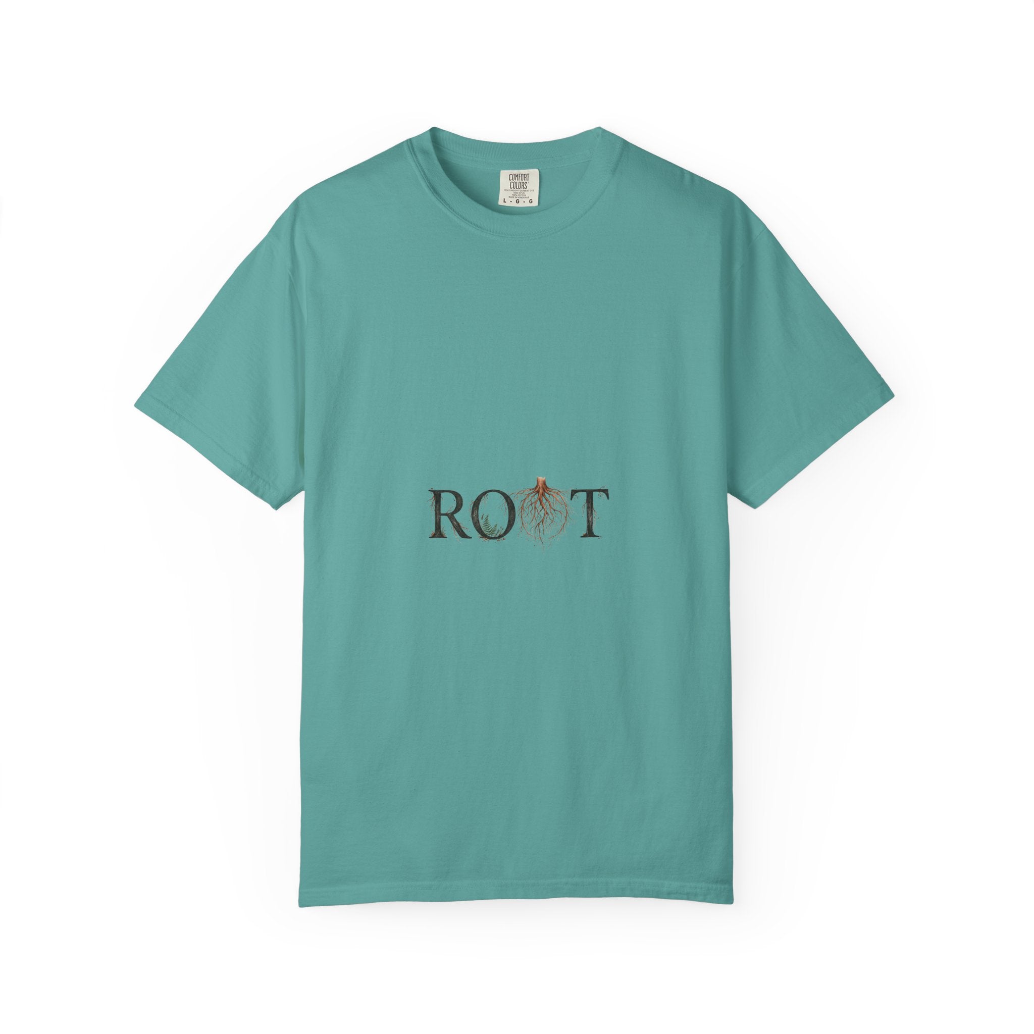 Root Floral Graphic T-Shirt — 'ROOT' Botanical Typography Tee