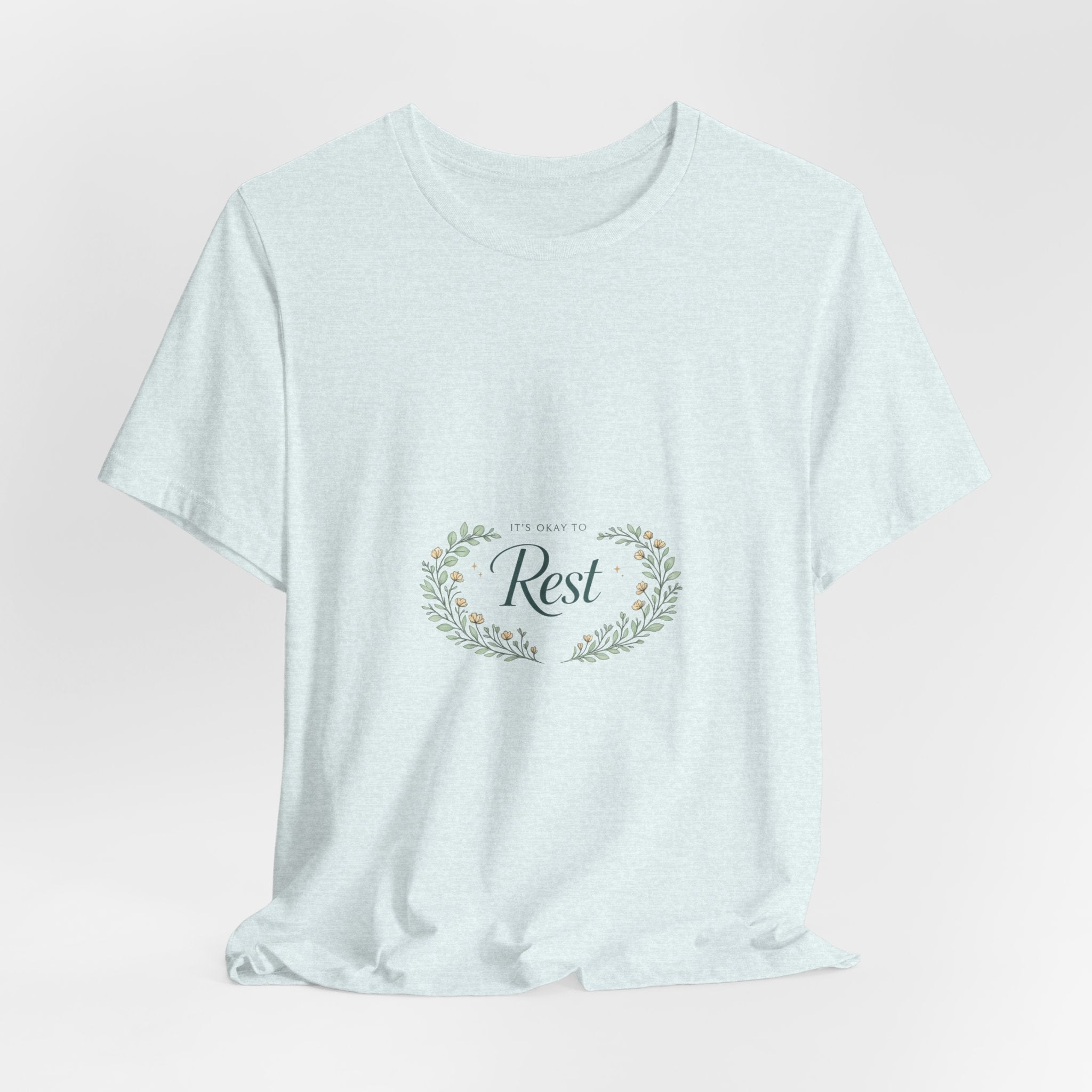 Rest Floral Tee — Relaxation White Short Sleeve Shirt