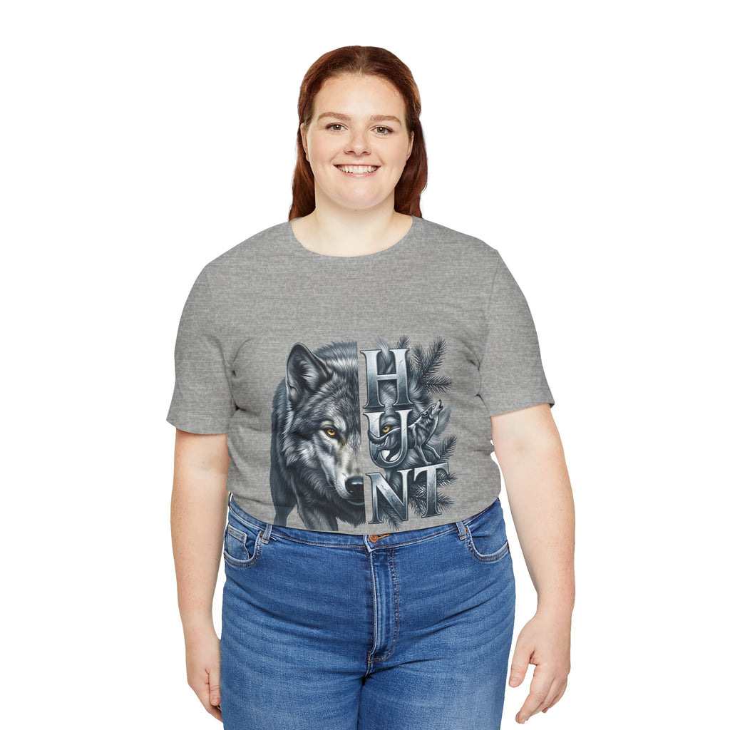 Wolf Elk Hunt T‑Shirt — Graphic Wildlife Hunting Tee
