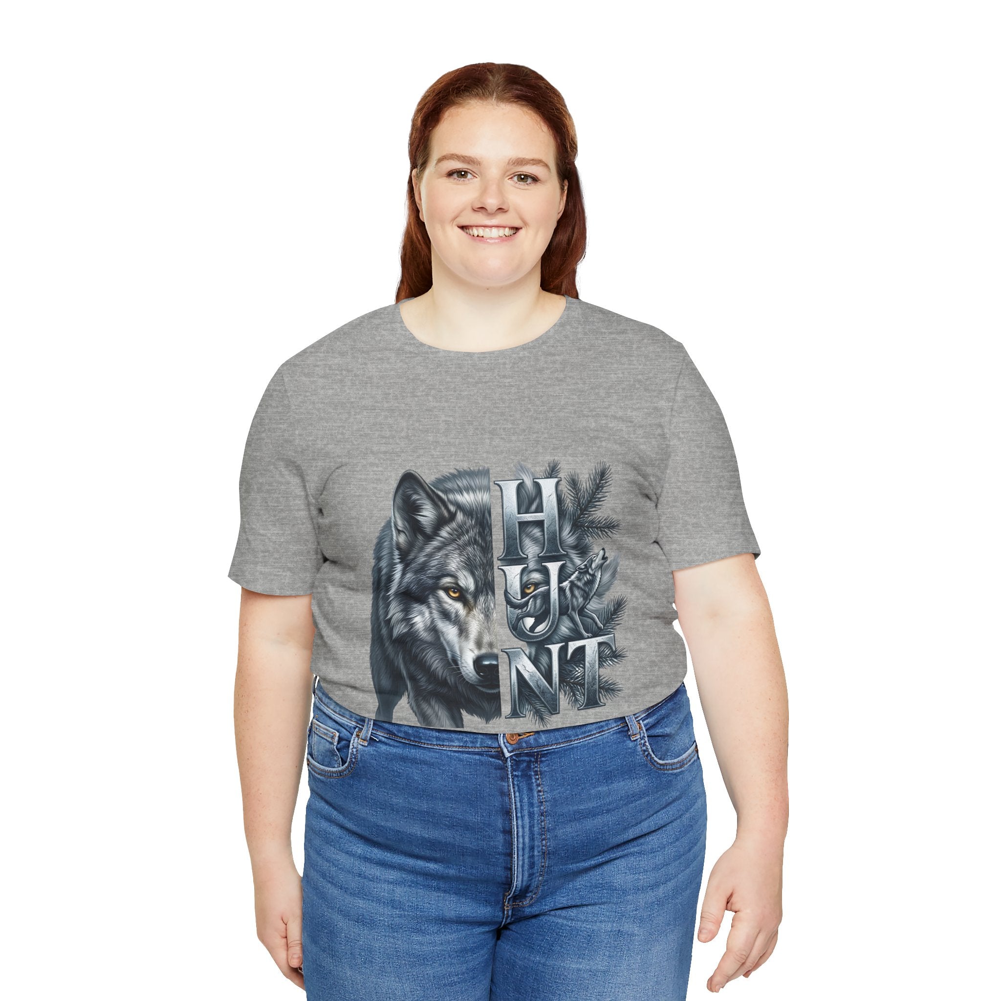 Wolf Elk Hunt T‑Shirt — Graphic Wildlife Hunting Tee