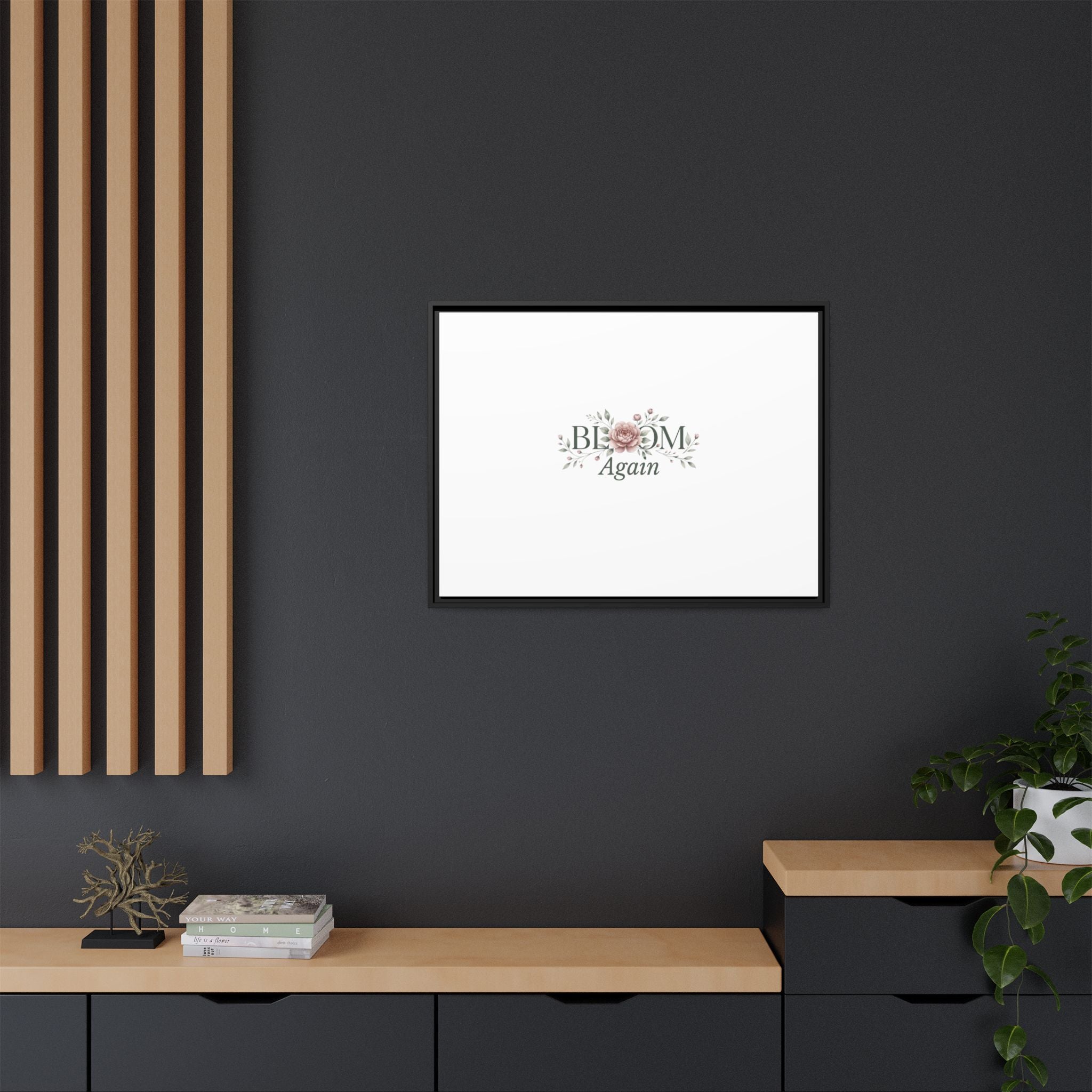 Bless Me Again Floral Matte Canvas Print, Framed Wall Art