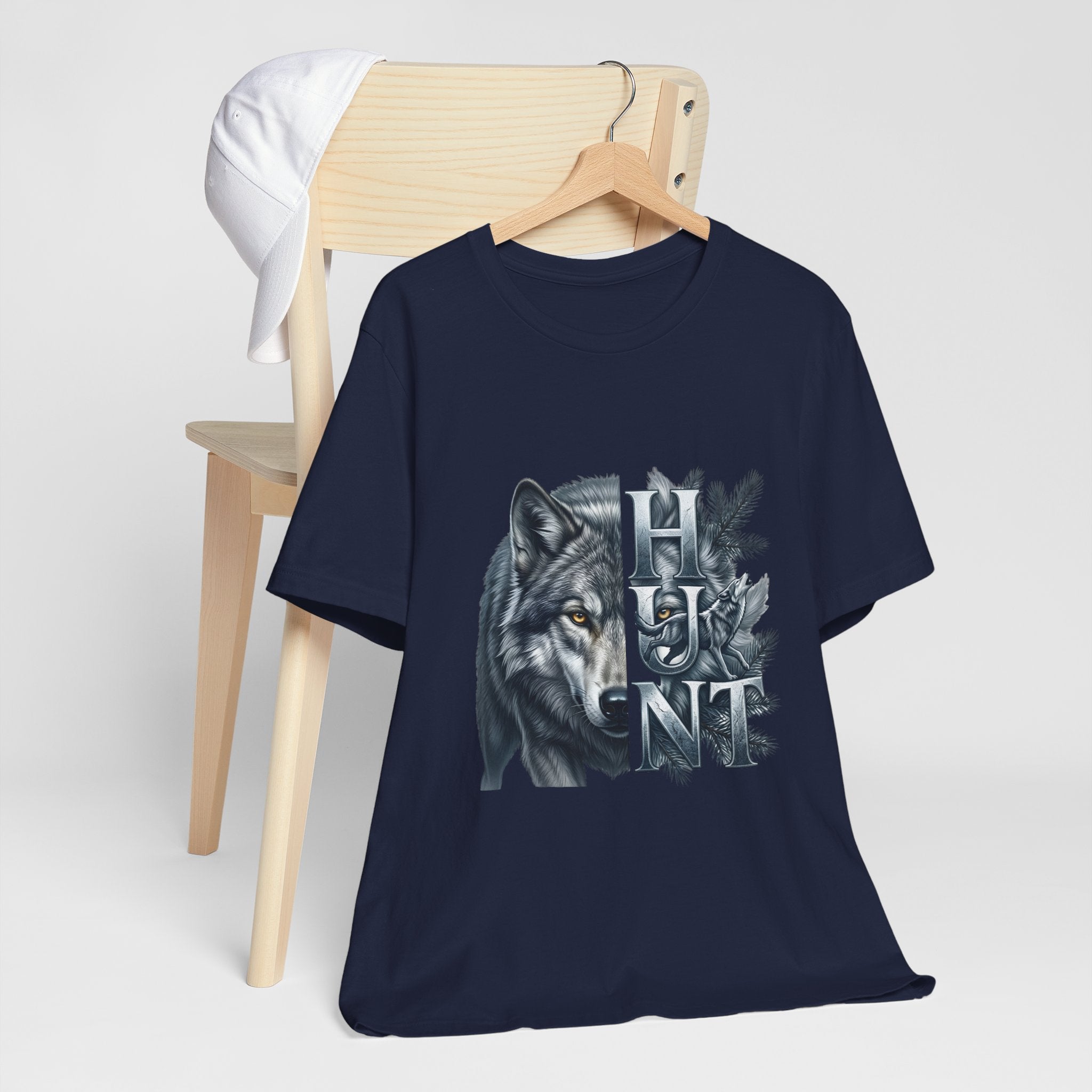 Wolf Elk Hunt T‑Shirt — Graphic Wildlife Hunting Tee