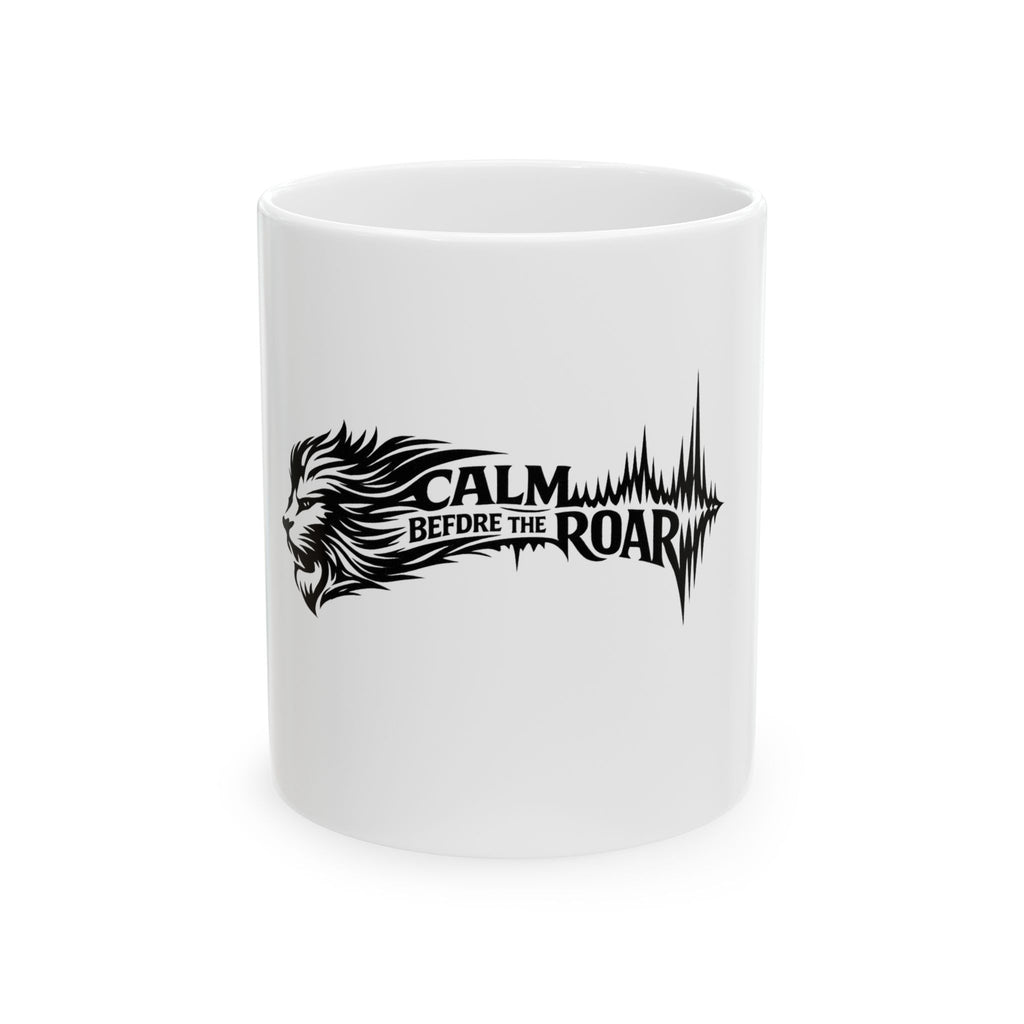 Ceramic Mug — "Calm Before the Roar" Lion Soundwave Coffee Mug (11oz, 15oz)