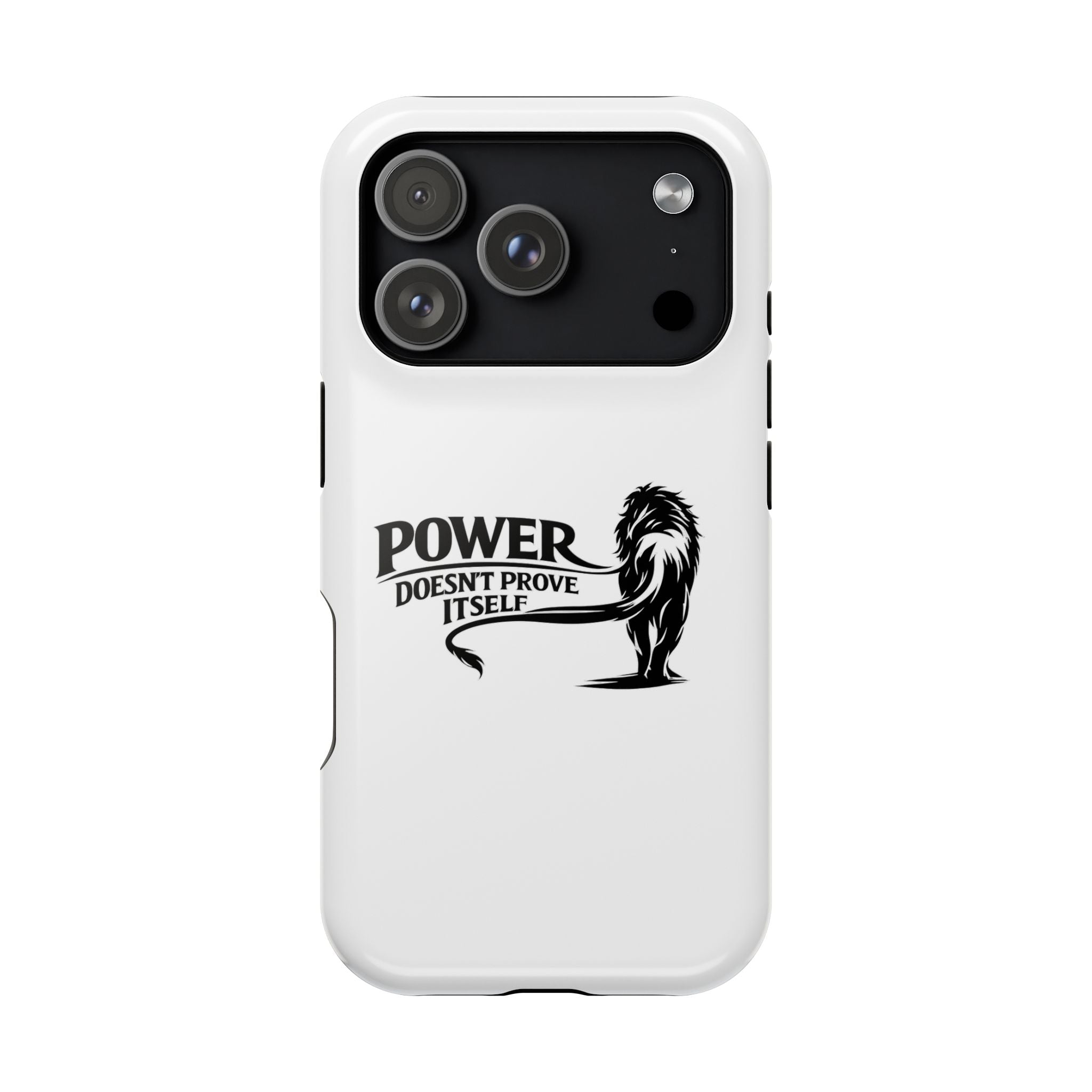 Magnetic Impact-Resistant Phone Case — "Power Doesn't Prove Itself" Lion Design