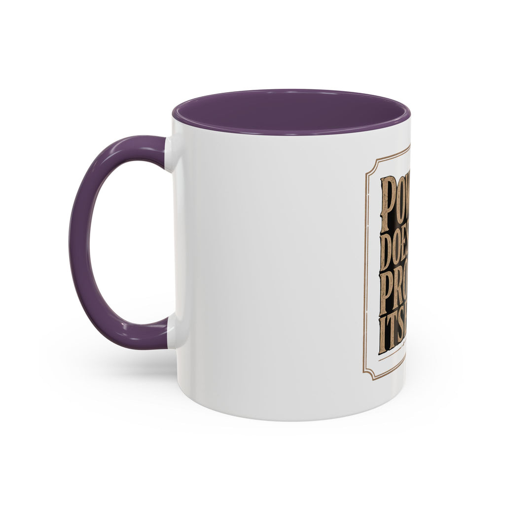 Lion 'Power Doesn't Prove Itself' Accent Coffee Mug — Motivational Animal Quote