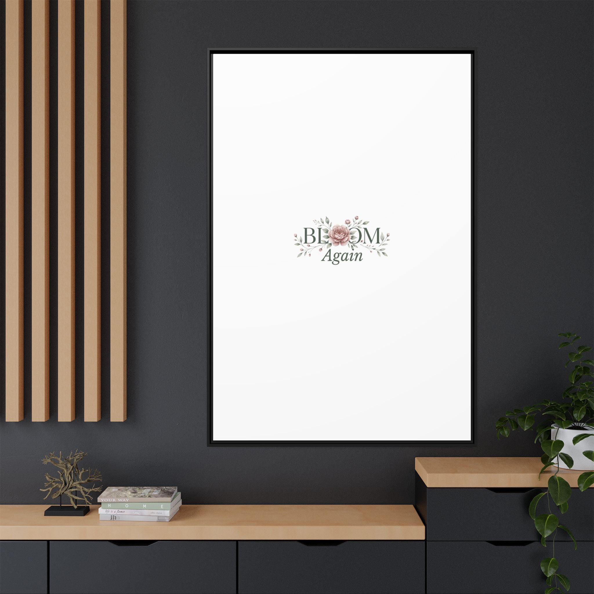 Bless Me Again Floral Matte Canvas Print, Framed Wall Art