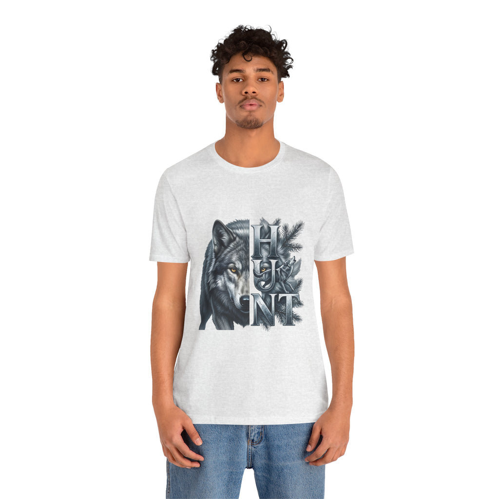 Wolf Elk Hunt T‑Shirt — Graphic Wildlife Hunting Tee