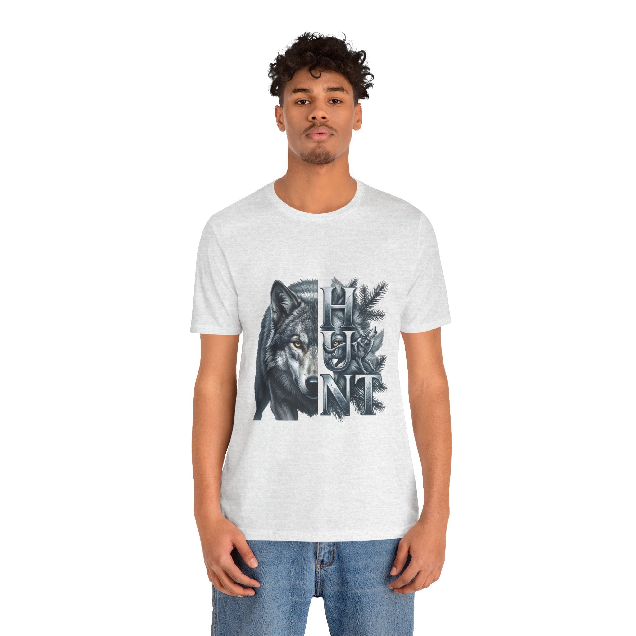 Wolf Elk Hunt T‑Shirt — Graphic Wildlife Hunting Tee