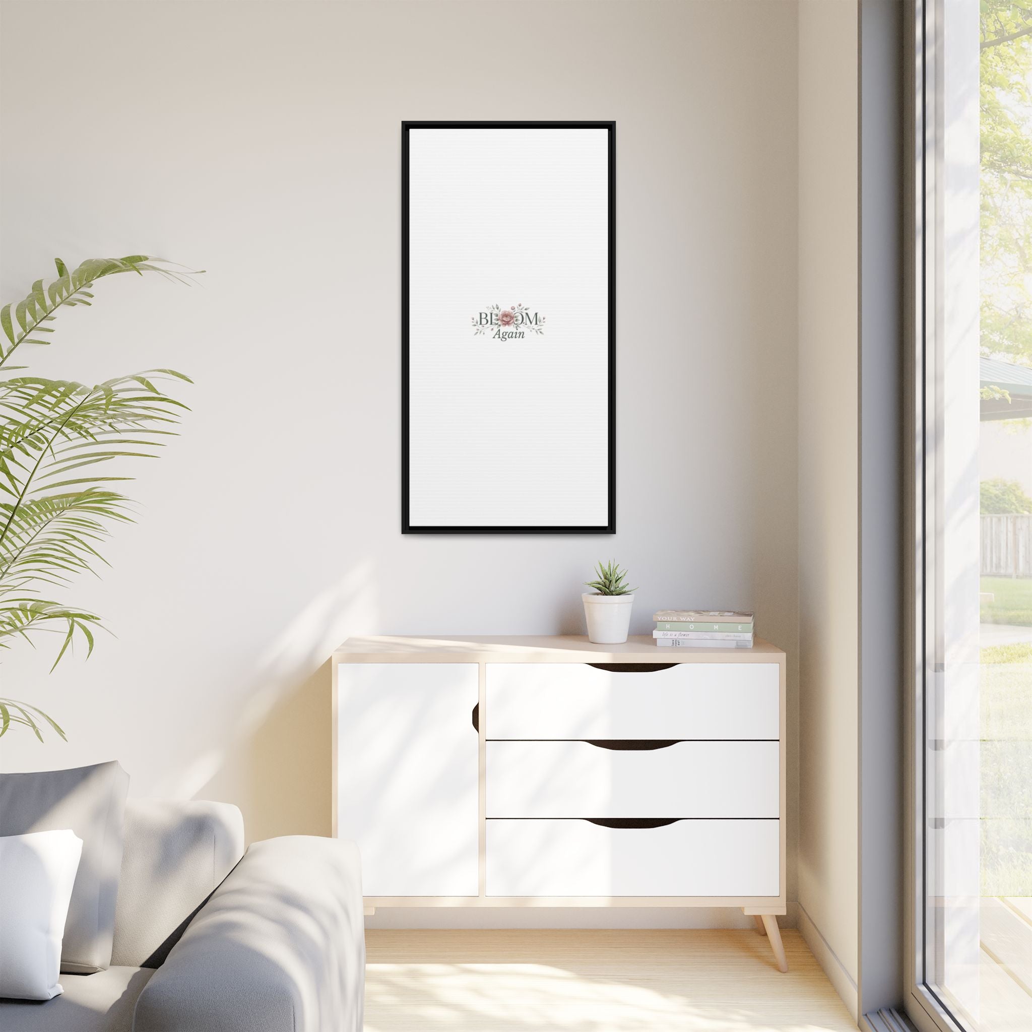 Bless Me Again Floral Matte Canvas Print, Framed Wall Art