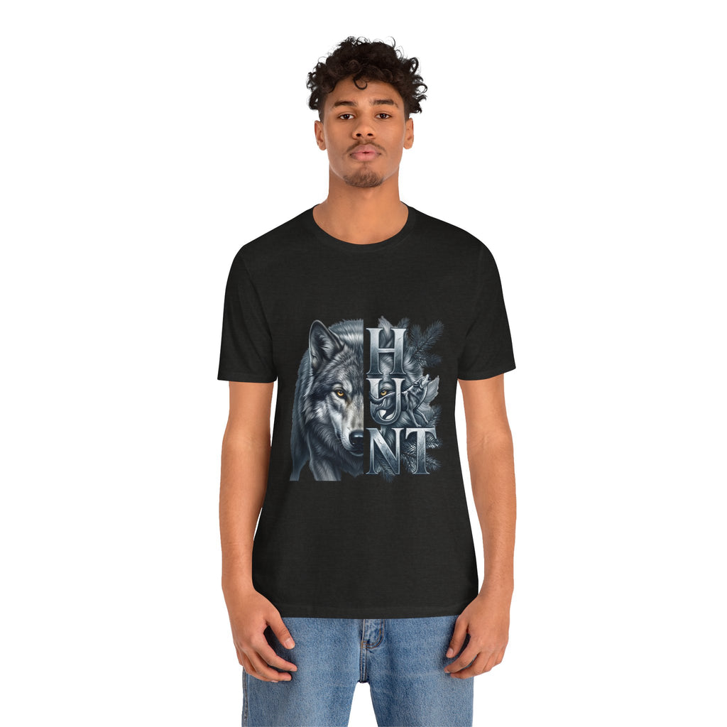 Wolf Elk Hunt T‑Shirt — Graphic Wildlife Hunting Tee