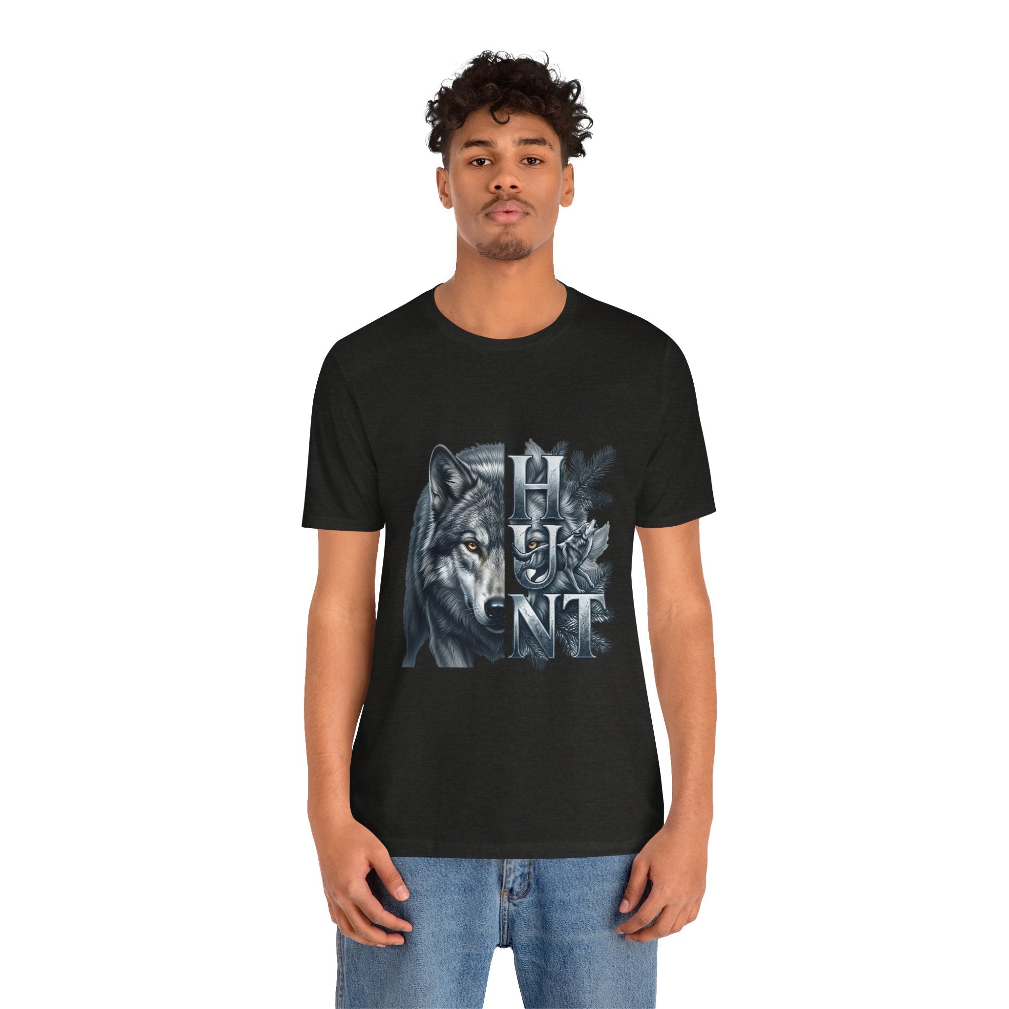 Wolf Elk Hunt T‑Shirt — Graphic Wildlife Hunting Tee