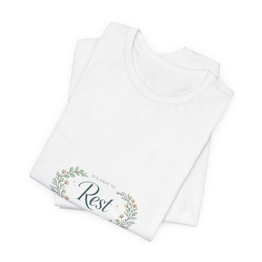 Rest Floral Tee — Relaxation White Short Sleeve Shirt