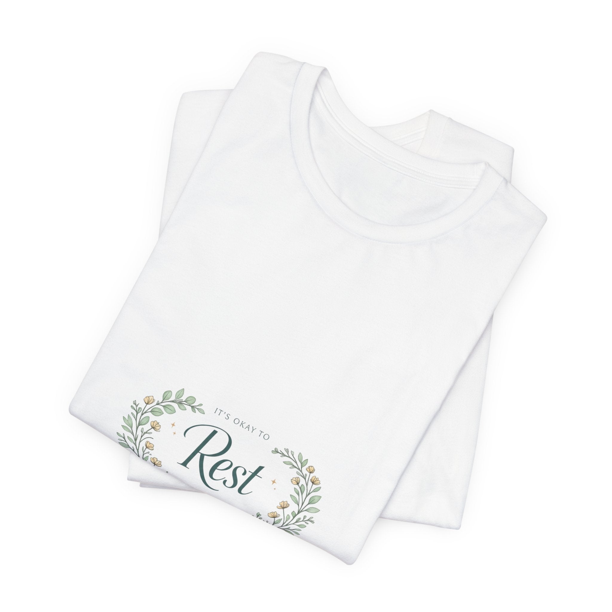 Rest Floral Tee — Relaxation White Short Sleeve Shirt