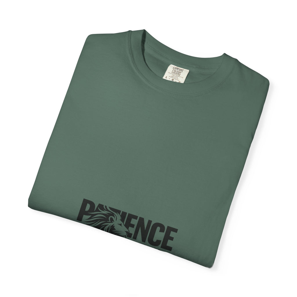 Patience Is Power T‑Shirt — Lion Graphic Inspirational Tee