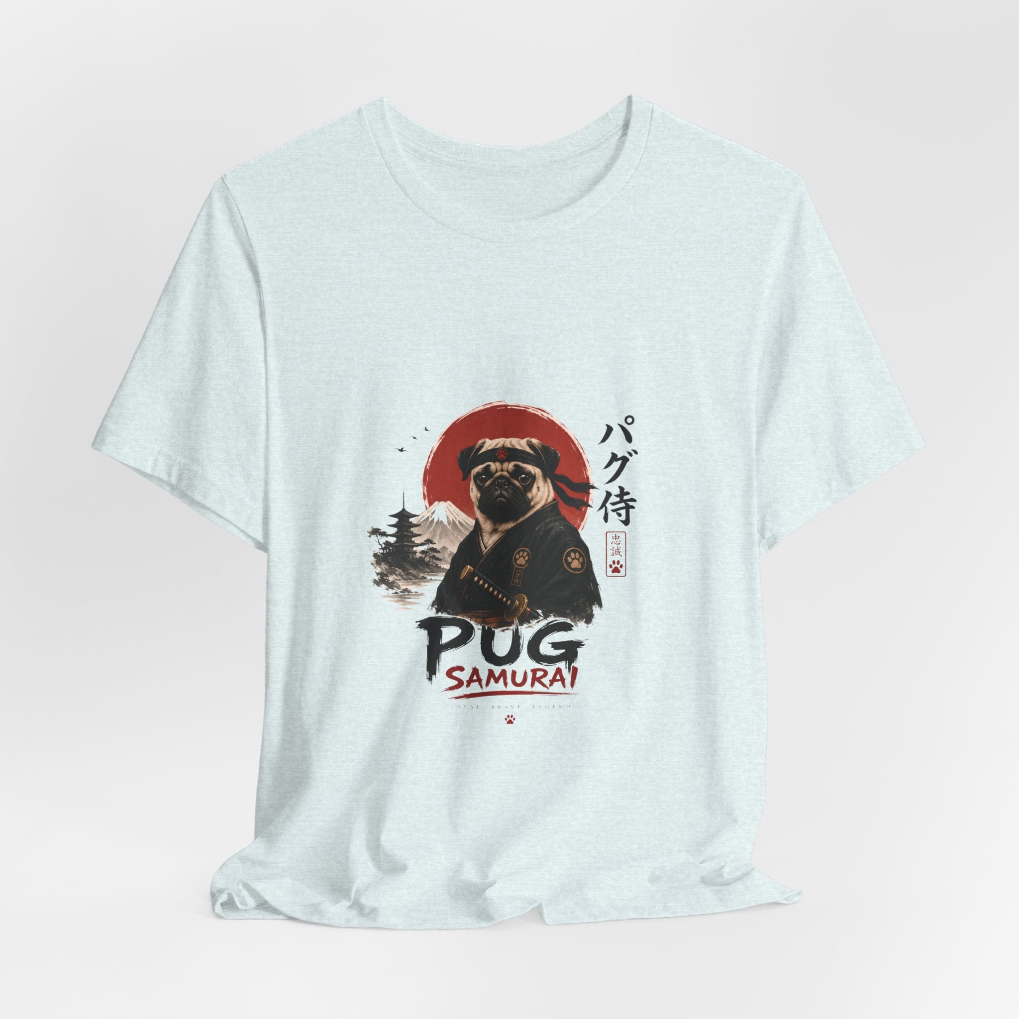 Pug Samurai T‑Shirt — Cute Samurai Pug Graphic Tee